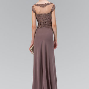 Long Illusion Neck Evening Dress GL2001